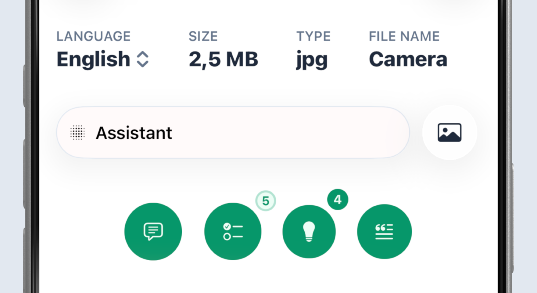 Nota image capture screen